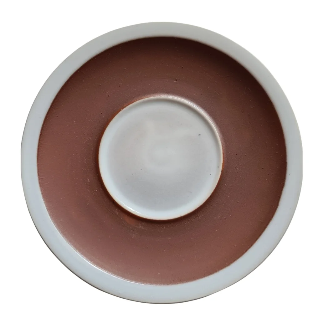 VINTAGE 70s 80s Japanese Brown White Black Cup & Saucer Set of 6 Tea Coffee Cups - Picture 10 of 13